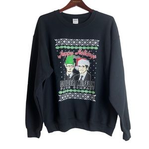 VTG Y2K Ugly Christmas Sweater The Office Men’s Black Sweatshirt Funny Cozy TV L